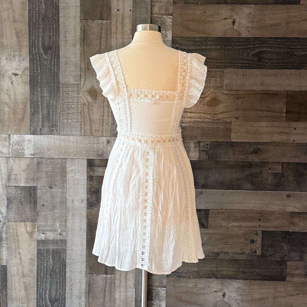 Anthropologie Entro white lace dress medium angelic cottagecore festival boho - Picture 7 of 11